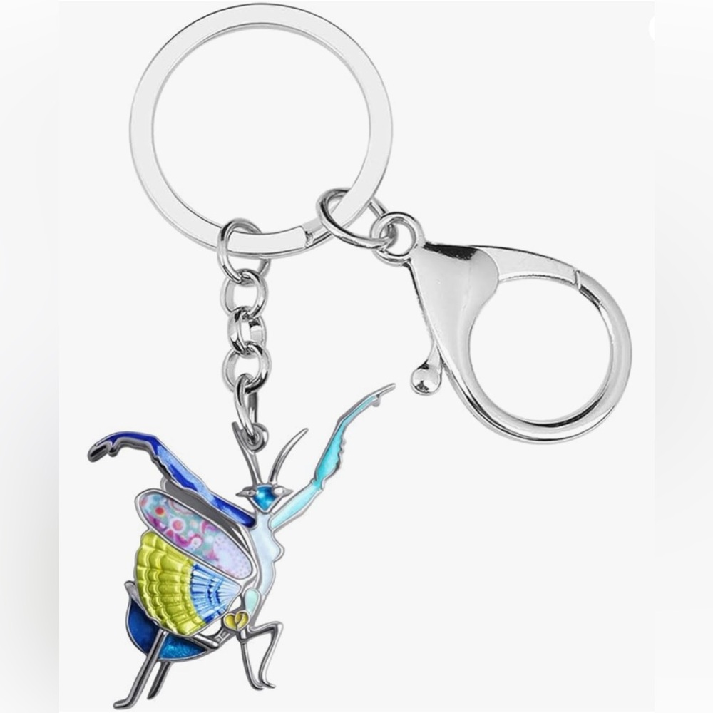 Praying Mantis Alloy Keychain Insect Bug Key Chain